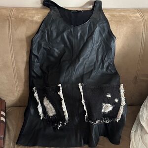 Zara Black One Shoulder Dress with Patchwork